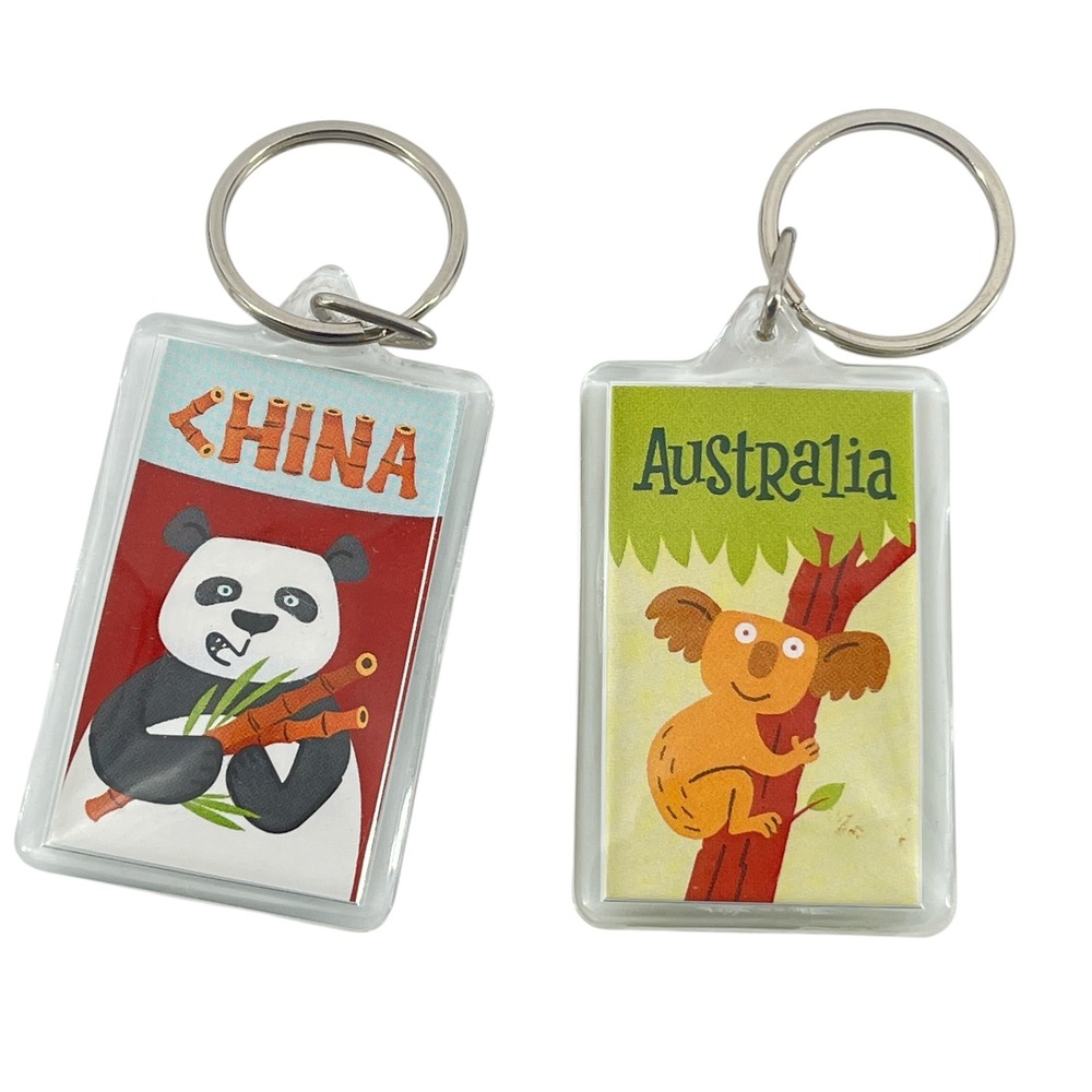 Highlights Top Secret Adventures Keychain Set China Panda Australia Koala 2pc